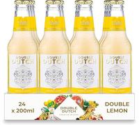 DOUBLE DUTCH Premium Double Lemon Mixer (24 x 200ml Bottles) - Low Calorie, Diet Tonic Water for Gin, Tequila, Vodka, Rum, Cocktails | Vegan Friendly Soft Drink Perfect Mixer