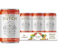 Double Dutch Indian Tonic Water | Classic Indian Tonic Water with Natural Bitterness | Gluten Free, Vegan Friendly Premium Mixer Perfect For Gin & Cocktails | 24 x 150ml Cans