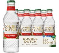 Double Dutch Pomegranate & Basil Soda | Low Calorie Diet Soft Drink | 100% Natural Ingredients | Gluten Free, Vegan Friendly Premium Mixer Perfect For Gin, Vodka & Cocktails | 24 x 200ml Bottles