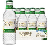 Double Dutch Premium Cucumber & Watermelon Soda, 24 x 200ml Glass Bottles