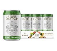 DOUBLE DUTCH Premium Cucumber & Watermelon Soda Water (24 x 150ml Cans) - Low Calorie, Diet Soda Water for Gin and Cocktails | Gluten Free, Vegan Friendly Soft Drink Perfect Mixer