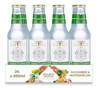 DOUBLE DUTCH Premium Cucumber & Watermelon Soda Water (24 x 200ml Bottles) - Low Calorie, Diet Soda Water for Gin and Cocktails | Gluten Free, Vegan Friendly Soft Drink Perfect Mixer