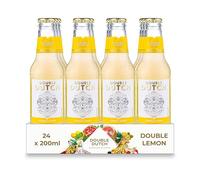 DOUBLE DUTCH Premium Double Lemon Mixer (24 x 200ml Bottles) - Low Calorie, Diet Tonic Water for Gin, Tequila, Vodka, Rum, Cocktails | Vegan Friendly Soft Drink Perfect Mixer