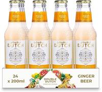 Double Dutch Ginger Beer Premium Mixer, 24 x 200ml Bottles, Low Calorie Perfect Mixer for Cocktails, No Artificial Colours Preservatives or Flavours, 200ml Bottles (Pack of 24)