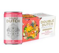 DOUBLE DUTCH Premium Pink Grapefruit Soda (6 x 150ml Cans) - Low Calorie, Diet Soda Water for Gin, Tequila, Vodka, Rum, Cocktails | Gluten Free and Vegan Friendly Soft Drink Perfect Mixer