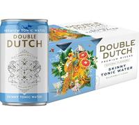 DOUBLE DUTCH Skinny Tonic Water (6 x 150ml Cans) - Low Calorie, Diet Tonic Water for Gin and Cocktails |Gluten Free and Vegan Friendly Soft Drink Perfect Mixer