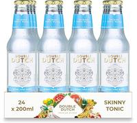 DOUBLE DUTCH Premium Skinny Tonic Water (24 x 200ml Bottles) - Low Calorie, Diet Tonic Water for Gin, Tequila, Vodka, Rum, Cocktails | Vegan Friendly Soft Drink Perfect Mixer