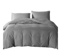 Double Duvet Bedding Cover Set Duvet Cover with 2pcs Pillowcases Soft Microfibre Polyester Duvet Cover Sets (Dark Grey)