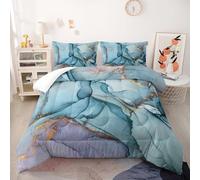 Double Duvet Blue Purple Retro Coverless Duvet Double Super Soft Warm Comfortable Breathable Washable Winter Summer Fluffy All Seasons Quilt and Pillowcase 203x228 cm