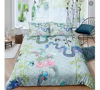 Double Duvet Cover Asian Dragon Double Duvet Cover with Zipper Closure for Aldults Kids Soft Breathable Microfiber Bedding Set 200x200 cm + 2 Pillowcases 50x75 cm 5W8Q140207