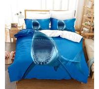 Double Duvet Cover Great White Shark Double Duvet Cover with Zipper Closure for Aldults Kids Soft Breathable Microfiber Bedding Set 200x200 cm + 2 Pillowcases 50x75 cm 5L10W14Q1359