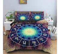 Double Duvet Cover Horse Horoscope Double Duvet Cover with Zipper Closure for Aldults Kids Soft Breathable Microfiber Bedding Set 200x200 cm + 2 Pillowcases 50x75 cm 5L9W4Q2241