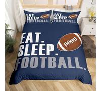 Double Duvet Cover Rugby Bedding Sets Soft Microfibre 3D Boys Quilt Cover 200x200 cm with Zipper Closure + 2 Pillowcases 50x75 cm Bedroom Bed Set B-7165