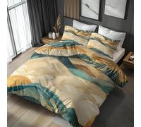 Double Duvet Cover Set Abstract Bedding - 3 Piece with 2 Pillowcases, Art Landscape Printed Design, for Bedroom Decor, Soft Brushed Microfiber, Zip Fastening - WA791