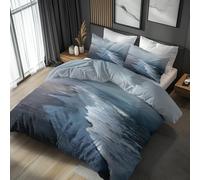 Double Duvet Cover Set Beach, Reversible Quilt Cover, 2 Pillowcases, Coastal Modern Vintage Bedding 3 Piece Bedroom Decor, Soft Microfiber & Zip (NU39)