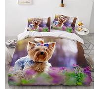 Double Duvet Cover Set Closeup Picture Of A Yorkshire Terrier Dog 3d Printed Bedding Quilt Cover Set Soft Microfiber Comforter Cover with Zipper Closure and 2 Pillowcases For kids and Teens-200x200
