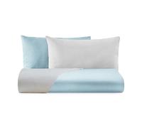 Double Duvet Cover Set Doubleface - 4 Pillowcases - Frozen/Pearl - 100% Cotton Percale - Made in Italy - Boston Model