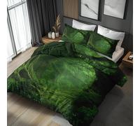 Double Duvet Cover Set, Fantasy Forest Duvet Cover & 2 Pillowcases, 3 Piece Woodland Nature Landscape Reversible Bedding for Bedroom Decor, Ultra Soft Microfiber, with Zip -y717