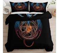 Double Duvet Cover Set Fantasy Surreal Oriental Dragon Double Bedding Set Bed 3 pcs Microfiber Quilt Cover Zipper Closure with 2 Pillow Cases 50x75 cm Double Sided