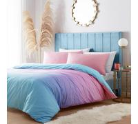 (Double) Duvet Cover Set Rainbow Ombre Pastel Colour Pink Purple Aqua Blue Girls Bedding
