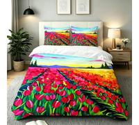 Double Duvet Cover Set Red Lilies 200x200, AW7407