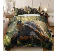 Double Duvet Cover Set Sea Turtle Reversible Reptile Tortoise Coastal Sea World 3 pcs 200x200cm Bed Set Microfibre Animal Bedding Set Ultra Soft Easy Care Non Iron Quilt Cover