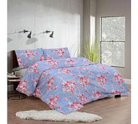 Double Duvet Cover Sets 4Pcs- Soft Poly Cotton Blend Duvet Double Cover Sets 200x200cm with Fitted Sheet, Pillowcases for Bedding- Eco-Friendly Odor Resistant, Hypoallergenic Double Quilt Covers