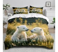 Double Duvet Set 175X230Cm Bear Bedding & Linen Soft And Snuggly,Kids Single Duvet Cover Set Easy Care,Duvet And 2 Matching Pillow Set,Bedding Sets