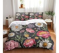 Double Duvet Set 200X230Cm Beautiful Flowers Bedding & Linen Soft And Snuggly,Kids Single Duvet Cover Set Easy Care,Duvet And 2 Matching Pillow Set,Bedding Sets