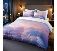 Double Duvet Set 200X230Cm Clouds Kingsize Bedding Sets,Duvet And Pillow Set,Soft Bedding Microfiber Fluffy,Bedroom Quilt Cover