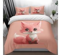Double Duvet Set 200X230Cm Pink Animals Bedding & Linen Soft And Snuggly,Kids Single Duvet Cover Set Easy Care,Duvet And 2 Matching Pillow Set,Bedding Sets