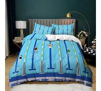 Double Duvet Set blue swimming pool Duvet Cover Set with Zipper Closure Light Weight Microfiber Anti-Allergic Quilt Cover 78.7x78.7 inch + 2 Matching Pillowcases 19x29 inch, for Adults Teenagers