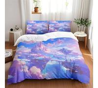 Double Duvet Set Building 3 Pcs With Zipper Closure + 2 Pillowcases,Soft Comfy Breathable Quilt Covers Bedding Set, Microfiber Quilt Duvet Cover