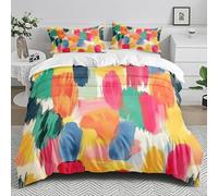 Double Duvet Set Colorful Graffiti Pink Duvet Cover Sets Microfiber Soft Bedding Double Bed Set Washable Hidden Zipper Closure Bedding Includes Pillow Cases 2 Pack 50x75cm