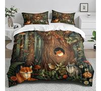 Double Duvet Set Fairy Tales 3 Pcs With Zipper Closure + 2 Pillowcases,Soft Comfy Breathable Quilt Covers Bedding Set, Microfiber Quilt Duvet Cover