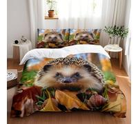 Double Duvet Set Hedgehog Bedding & Linen Soft And Snuggly,Kids Single Duvet Cover Set Easy Care,Duvet And 2 Matching Pillow Set,Bedding Sets