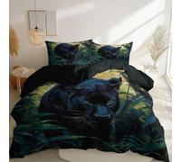 Double Duvet Set Nature Forest leopard - Premium Microfiber Reversible Duvet Cover Queen 3 PCs - Ultrasoft Hypoallergenic Quilt Cover Non Iron Dark Bedding Sets with Zipper Closure