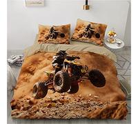Double Duvet Set SUV Kids Bedding Double Bed Set Soft Microfiber 3 Piece Quad Bike Off Road Bedding Teenager Room Decoration Duvet Covers with 2 Pillow Case (Double，200x200cm)