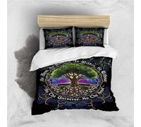 Double Duvet Set Tree Of Life Kids Bedding Double Bed Set Soft Microfiber 3 Piece Tree Of Life Celtic Knot Bedding Teenager Room Decoration Duvet Covers with 2 Pillow Case (Double，200x200cm)