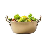 Double Ear Stainless Steel Bowls - Golden Instant Noodle Bowl with Handle | Snack Bowl, Rice, Dessert, Home Bowl, Sturdy Kitchen Bowl, Bowl for Kitchen