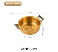 Double Ears Korean Style Snail Rice Noodle Pot Made of 304 Stainless Steel Providing Rust Resistance and Even Cooking Heat (gold-L)