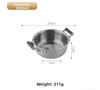 Double Ears Korean Style Snail Rice Noodle Pot Made of 304 Stainless Steel Providing Rust Resistance and Even Cooking Heat (sliver-M)
