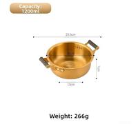 Double Ears Korean Style Snail Rice Noodle Pot Made of 304 Stainless Steel Providing Rust Resistance and Even Cooking Heat (gold-S)