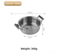 Double Ears Korean Style Snail Rice Noodle Pot Made of 304 Stainless Steel Providing Rust Resistance and Even Cooking Heat (sliver-L)