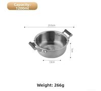 Double Ears Korean Style Snail Rice Noodle Pot Made of 304 Stainless Steel Providing Rust Resistance and Even Cooking Heat (sliver-S)