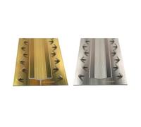 Double Edge Carpet to Carpet Metal Door Bar Trim Threshold Strip Extra Long 9ft / 2.7m / 270cm / 2700mm Brass Silver - Silver