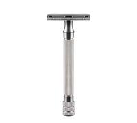 Double Edge Safety Razor for Men, Silver Traditional Classic Safety Razor for Women Men, Aluminum Alloy Metal Manual Razor Reusable Razor with Long Handle for Hair Removing (No Blades Included)