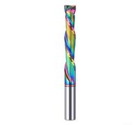 Double-Edged Compression Router Bit 2 Flute Spiral Carbide End Mill Milling Cutter with Up Down Cut Design, DLC Nano-Coating, 6mm & 6.35mm Shank for Smooth Chip Discharge(6.35x6.35x31.75x76.2)