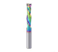 Double-Edged Compression Router Bit 2 Flute Spiral Carbide End Mill With Up Down Design and DLC for nano Coating for Smooth Chip Discharge and High Cutting Resistance(6x6x25x50)