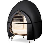 Double Egg Chair Cover Waterproof Hanging Egg Chair Covers Patio 420D Heavy Duty Egg Chair Cover Oxford Fabric Windproof Anti-UV Rattan Swing Chair